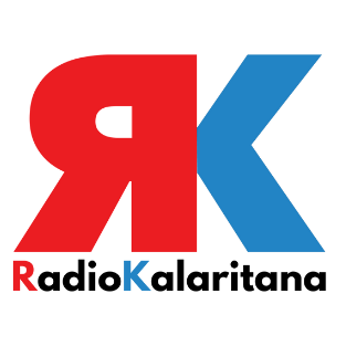 Logo con lettere "RK" sovrapposte, rosso e blu.
