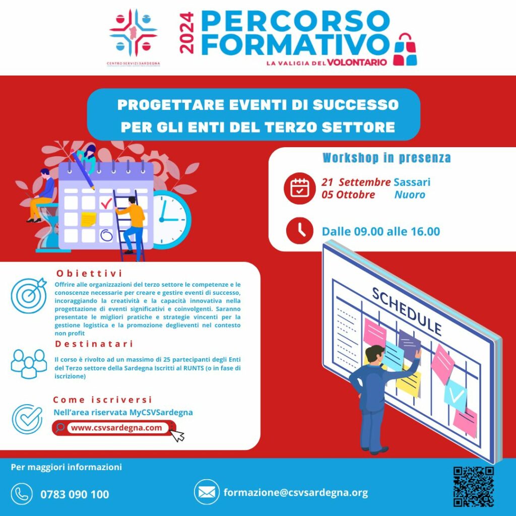 Progettare eventi di successo per gli Enti del Terzo Settore - Nuoro